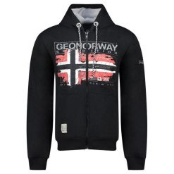 Bluza męska Geographical Norway GRUSTY BLACK DB MEN 100 z kapturem, czarna. Czarne bluzy męskie Geographical Norway, m, bez wzorów, z bawełny, z kapturem. Za 169.00 zł.