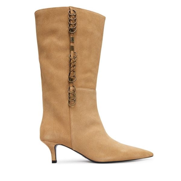 Kozaki Patrizia Pepe. Brązowe kozaki damskie Patrizia Pepe, bez obcasa, na szpilce. Za 2,519.00 zł.