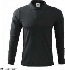 MALFINI Single J. LS 211 - ADLER - Koszulka polo męska, 180 g/m, 100% bawełna, - ebony gray - rozmiar S. Szare koszulki polo męskie Malfini, m, bez wzorów, z bawełny, bez ramiączek. Za 46.77 zł.