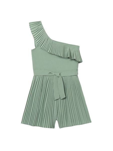 Mayoral Kombinezon 6870 Zielony Regular Fit. Zielone sukienki dla dziewczynek Mayoral, bez wzorów, z syntetyku, bez ramiączek. Za 179.99 zł.