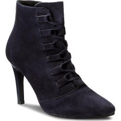Botki OLEKSY - 483/435 Granatowy. Niebieskie botki damskie Oleksy, ze skóry, bez obcasa, na obcasie. W wyprzedaży za 259.00 zł.