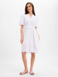 S.Oliver Sukienka w stylu bluzki Kobiety Bawełna (100%) biały, 46. Białe bluzki damskie S.Oliver, s, w ażurowe wzory, z bawełny, boho, bez kołnierzyka, bez ramiączek. Za 279.95 zł.