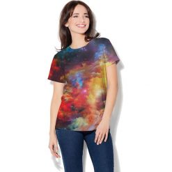 Colour Pleasure Koszulka CP-030 249 fioletowo-żółto-czerwona r. XXXL/XXXXL. Bluzki damskie marki Colour Pleasure. Za 70.35 zł.