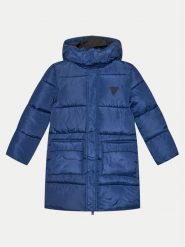 Guess Płaszcz zimowy L4BL02 WB240 Granatowy Regular Fit. Niebieskie kurtki i płaszcze dla chłopców Guess, na zimę, z aplikacjami, z syntetyku, bez kaptura. Za 339.99 zł.