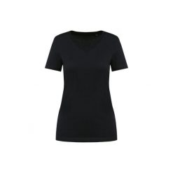 Damska koszulka suprima v-neck Kariban Premium. Czarne koszulki sportowe damskie KARIBAN, bez wzorów, z bawełny, bez kołnierzyka, bez ramiączek. Za 126.50 zł.