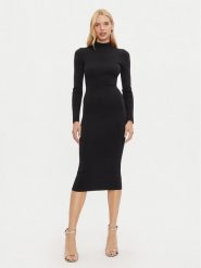MICHAEL Michael Kors Sukienka dzianinowa MF482Q14VR Czarny Slim Fit. Czarne sukienki damskie MICHAEL Michael Kors, s, bez wzorów, z dzianiny, bez kołnierzyka, bez ramiączek. W wyprzedaży za 689.99 zł.