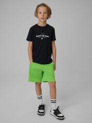 4F Spodenki sportowe szybkoschnące chłopięce - zielone 122/128 (6-8 lat). Zielone szorty dla chłopców 4f, bez wzorów, z materiału, sportowe. Za 69.99 zł.