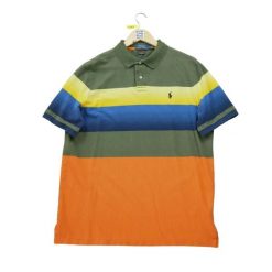 Second life - Krótki rękaw Męskie Polo Khaki - Stan dobry. Zielone buty sportowe męskie Ralph Lauren, m, bez wzorów, sportowe, bez ramiączek. Za 101.48 zł.