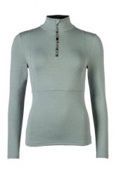 Koszulka funkcjonalna z długim rękawem damska HKM Supersoft II. Niebieskie koszulki sportowe damskie HKM, xs, bez wzorów, z materiału, bez kołnierzyka, bez ramiączek, do jazdy konnej. Za 219.00 zł.