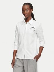 KARL LAGERFELD Koszula B3W11025 Biały Regular Fit. Białe bluzki damskie KARL LAGERFELD, l, bez wzorów, z bawełny, bez kołnierzyka, bez ramiączek. Za 649.99 zł.