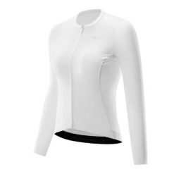 Koszulka kolarska na rower rozpinana. Białe koszulki sportowe damskie ROCKBROS, m, bez wzorów, z elastanu, bez kołnierzyka, bez ramiączek, na fitness i siłownię. Za 229.99 zł.