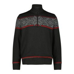 Sweter z dzianiny z zamkiem na kołnierzu CMP. Czarne kardigany męskie CMP, l, bez wzorów, z dzianiny. Za 372.50 zł.