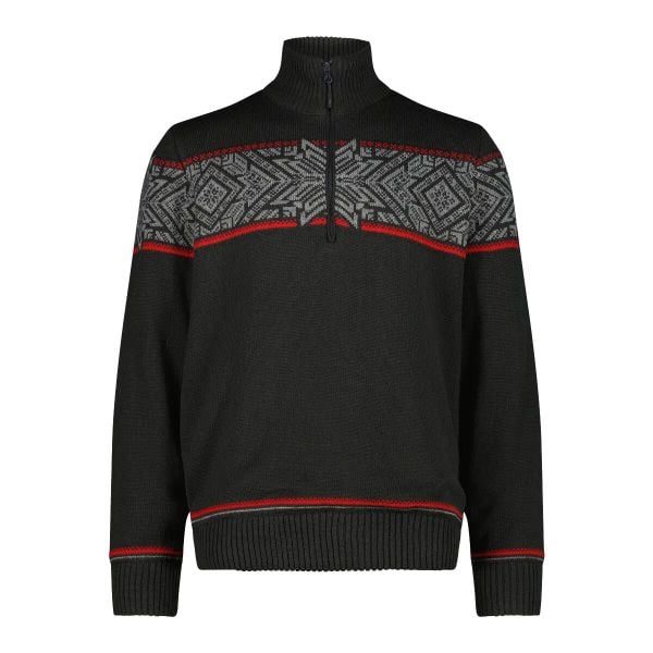 Sweter z dzianiny z zamkiem na kołnierzu CMP. Czarne kardigany męskie CMP, l, bez wzorów, z dzianiny. Za 450.00 zł.
