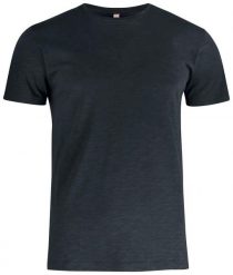 Clique Slub-T - dopasowany t-shirt, 100% bawełna. Czarne t-shirty męskie CLIQUE, m, bez wzorów, z bawełny, bez kołnierzyka. Za 98.33 zł.