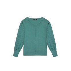 Sweter damski TBS Emana. Zielone swetry damskie TBS, s, bez wzorów, z dzianiny, eleganckie, bez kołnierzyka, bez ramiączek, długie, bez kaptura. Za 327.50 zł.