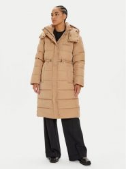 Calvin Klein Płaszcz zimowy K20K207740 Beżowy Regular Fit. Brązowe płaszcze damskie Calvin Klein, na zimę, xl, bez wzorów, z syntetyku, bez kaptura. Za 879.99 zł.