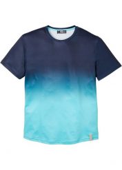 T-shirt funkcjonalny w cieniowanym kolorze. Niebieskie t-shirty męskie bonprix, l, bez wzorów, bez kołnierzyka. Za 79.99 zł.