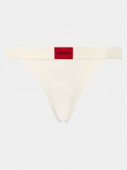 HUGO Stringi Red Label 50503102 Biały. Białe stringi damskie Hugo, xxl, bez wzorów, z bawełny. Za 59.99 zł.