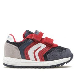 Sneakersy Geox. Czerwone trampki i tenisówki chłopięce Geox, bez wzorów, bez zapięcia. Za 199.99 zł.