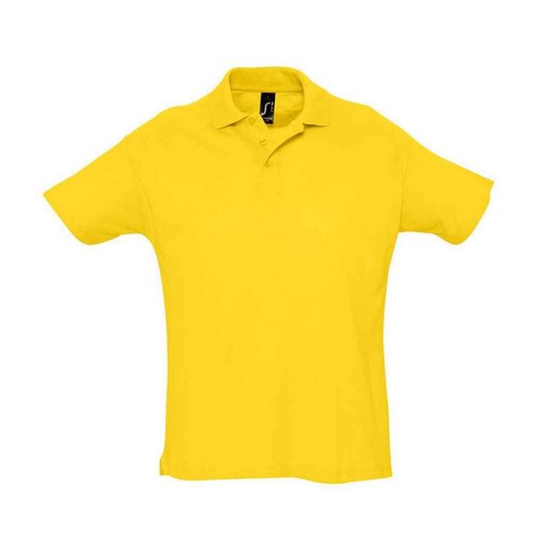 Męska Koszulka Polo Summer II. Żółte koszulki polo męskie SOL'S, m, bez wzorów, z bawełny, bez ramiączek. Za 65.99 zł.