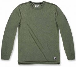 Carhartt Koszulka Carhartt LWD LongSleeve CHIVE HEATHER. Brązowe bluzki z długim rękawem męskie Carhartt, m, bez wzorów, bez kołnierzyka. Za 225.43 zł.