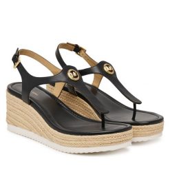 Espadryle MICHAEL Michael Kors. Czarne sandały damskie MICHAEL Michael Kors, bez wzorów, bez obcasa, bez zapięcia. Za 569.99 zł.