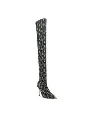 Elisabetta Franchi Kozaki SA-33L-36E2 Czarny. Czarne kozaki damskie Elisabetta Franchi, z materiału, bez obcasa, na szpilce. Za 6,869.00 zł.