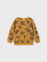 NAME IT Bluza 13218869 Żółty Loose Fit. Żółte bluzy dla chłopców Name it, bez wzorów, z bawełny, bez ramiączek, bez kaptura. Za 49.99 zł.