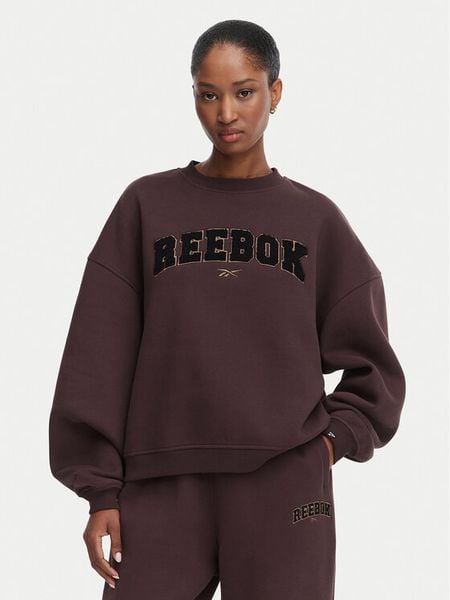 Reebok Bluza Inka RK25686CCW Brązowy ciemny Oversize. Brązowe bluzy damskie Reebok, xl, bez wzorów, z bawełny, bez kaptura. Za 219.99 zł.