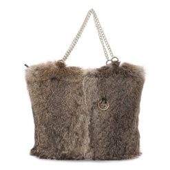 Brązowa Torebka Damska Luka-Pelli Z Naturalnym Futrem Z Królika. Brązowe torebki do ręki damskie Luka Pelli, bez wzorów, eleganckie, bez dodatków. Za 689.00 zł.