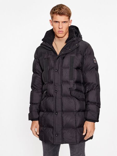 BOSS Kurtka zimowa Olomi 50498233 Czarny Regular Fit. Czarne kurtki męskie Boss, na zimę, m, bez wzorów, z syntetyku, bez kaptura. Za 2,019.00 zł.