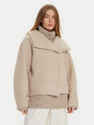 Gina Tricot Kurtka przejściowa 22613 Beżowy Oversize. Brązowe kurtki damskie Gina Tricot, xxl, bez wzorów, z syntetyku, bez kaptura. Za 209.99 zł.