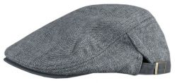 Delikatnie Ocieplony Kaszkiet Przejściowy - Alties - Jodełka - Szary. Szare czapki i kapelusze męskie Alties, na jesień, bez wzorów, z bawełny. Za 79.00 zł.