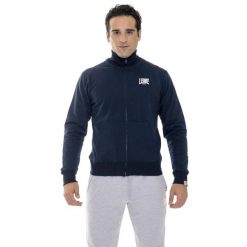 Bluza z zamek błyskawiczny na siłownia na czas wolny. Niebieskie bluzy męskie LEONE 1947 APPAREL, bez zapięcia, na fitness i siłownię. W wyprzedaży za 181.87 zł.