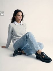 Sweter z koszulą z domieszką wełny - szary. Szare koszule damskie Sinsay, l, bez wzorów, z wełny, bez kołnierzyka, bez ramiączek, bez kaptura. Za 69.99 zł.