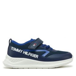 Sneakersy Tommy Hilfiger. Niebieskie trampki i tenisówki chłopięce Tommy Hilfiger, bez wzorów, bez zapięcia. Za 189.99 zł.
