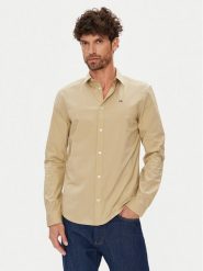 Tommy Jeans Koszula Original DM0DM04405 Beżowy Slim Fit. Brązowe koszule męskie Tommy Jeans, m, bez wzorów, z bawełny, bez kołnierzyka, bez ramiączek. Za 249.99 zł.