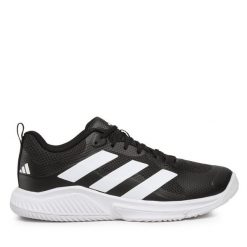 Buty halowe adidas. Czarne buty sportowe męskie Adidas, bez zapięcia. Za 269.99 zł.