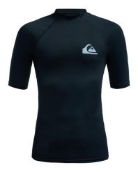 Koszulka surf UPF 50 z krótkim rękawem dla Chłopcy EVERYDAY Czarny. Czarne t-shirty dla chłopców Quiksilver, bez wzorów, z elastanu, bez ramiączek. Za 109.99 zł.