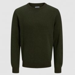 Sweter Jack & Jones Globe Duffel. Swetry przez głowę męskie Jack&Jones, bez wzorów, bez kołnierzyka. W wyprzedaży za 157.95 zł.