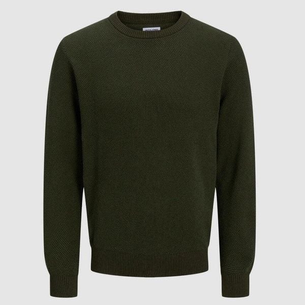 Sweter Jack & Jones Globe Duffel. Swetry przez głowę męskie Jack&Jones, xl, bez wzorów, z jeansu, bez kołnierzyka. Za 154.50 zł.