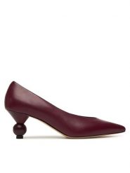 Weekend Max Mara Czółenka Renza 2525526114600 Bordowy. Czerwone czółenka damskie Weekend Max Mara, bez wzorów, ze skóry, bez obcasa, bez zapięcia. Za 1,759.00 zł.