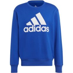 Bluza męska adidas Essentials French Terry Big Logo. Niebieskie bluzy męskie Adidas, m, bez wzorów, bez kaptura, na fitness i siłownię. Za 189.00 zł.