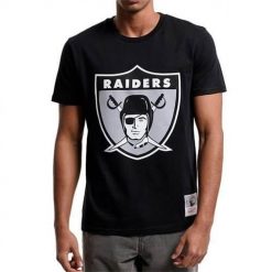 Koszulka sportowa męska Mitchell & Ness Nfl Team Logo Tee Oakland Raiders. Czarne koszulki sportowe męskie Mitchell & Ness, m, bez wzorów, z bawełny, bez kołnierzyka, bez ramiączek, do piłki nożnej. Za 129.00 zł.