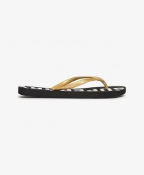 Superdry Code Core Sport Flip Flops — czarne klapki z metalicznym złotem –. Czarne klapki damskie Superdry., bez wzorów, eleganckie, bez obcasa. Za 143.00 zł.
