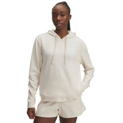 Bluza damska z kapturem Under Armour Rival Terry. Brązowe bluzy damskie Under Armour, s, bez wzorów, z materiału, z kapturem. Za 281.61 zł.