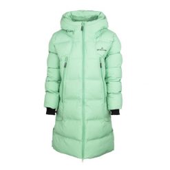 Kurtka damska płaszcz SNOW LEOPARD Primaloft1. Zielone kurtki damskie Bergson, na zimę, s, bez wzorów, z puchu, bez kaptura. W wyprzedaży za 719.00 zł.