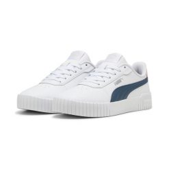 Damskie sneakersy Carina 2.0 PUMA White Gray Skies Island Pink. Białe obuwie sportowe damskie Puma, bez wzorów, tenisowe. Za 209.00 zł.