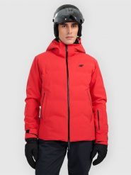 4F Kurtka narciarska membrana 15000 męska - czerwona S. Czerwone kurtki męskie 4f, na zimę, m, bez wzorów, z materiału, bez kaptura. Za 999.99 zł.
