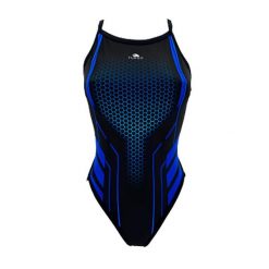 Strój Kąpielowy Turbo Revolution – Niebiesko-Czarny – Rozmiar 42. Czarne kostiumy jednoczęściowe damskie TURBO, xl, bez wzorów, sportowe, do pływania. Za 1,251.61 zł.